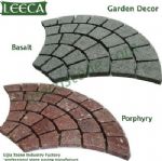 Porphyry, basalt fan shape garden decor block