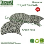 Fan shape peacock tail pattern paving