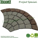 Peacock tail paving cobbles back mesh stone