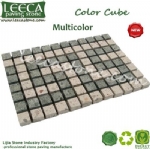 Peacock tail paving cobbles back mesh stone