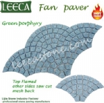 Green porfido cobbles mat porphyry carpet stone