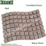 Red porphyry back mesh stone wavy paver