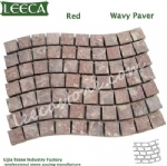 Red rose wavy paver porphyry cobbles