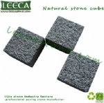 Bush hammered grey granite stone brick