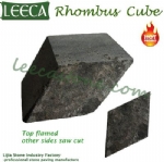 Black rhombus stone cube