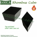 Archaized basalt stone diamond shape cube