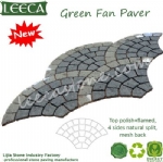 Green porphyry fan stone mesh paver