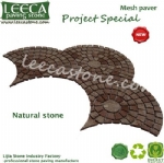 Lashing strip paver stone fan decor