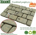 Tumbled porphyry stone interlock stone