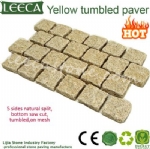 Yellow tumbled paver interlock landscape stone Qatar