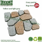 Colorful rose irregular stone paver patio