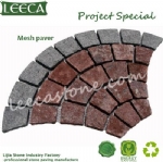 White granite mesh cobblestone paving