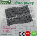 Volcanic stones for garden wavy stone mat