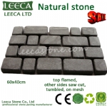 White tumbled stone on net-14th Xiamen Stone Fair H13