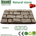 White tumbled stone on net-14th Xiamen Stone Fair H13