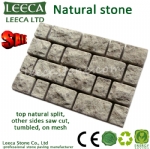White tumbled stone on net-14th Xiamen Stone Fair H13