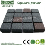 Mix color flamed square pattern paving stone 