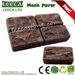 Square mesh back granite paving stone 