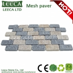 Square mesh back granite paving stone 