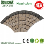 Mix color fan shape granite paving stone 