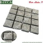 Porphyry on net, green porphyry paving stones, 40x40cm square paving