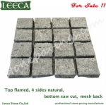 Porphyry on net, green porphyry paving stones, 40x40cm square paving