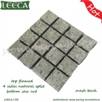 Porphyry on net, green porphyry paving stones, 40x40cm square paving