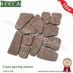 Red porphyry paving stones flagestone