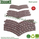 Red porphyry paving stones flagestone