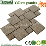 Yellow granite paving mesh cobblestone pavers