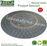 Yellow granite paving mesh cobblestone pavers