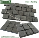 Light grey granite stone interlock paving