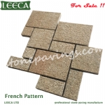 Black basalt paving stones french pattern
