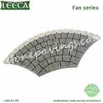 Fan shape granite cobblestone paver mats