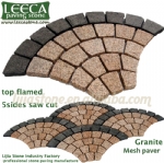 Fan shape granite cobblestone paver mats