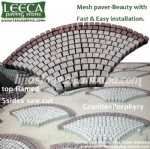 Fan shape granite cobblestone paver mats