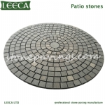 Dark grey granite mesh paving stone circle