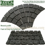 Fan pattern granite stone pavers