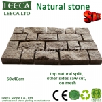 Green porphyry running bond pattern paving stone -14th Xiamen Stone Fair -H10